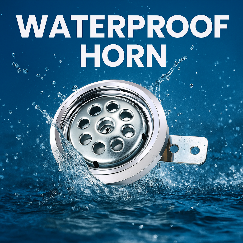 Universal Waterproof Motorcycle Horn – Loud & Durable Chrome Design