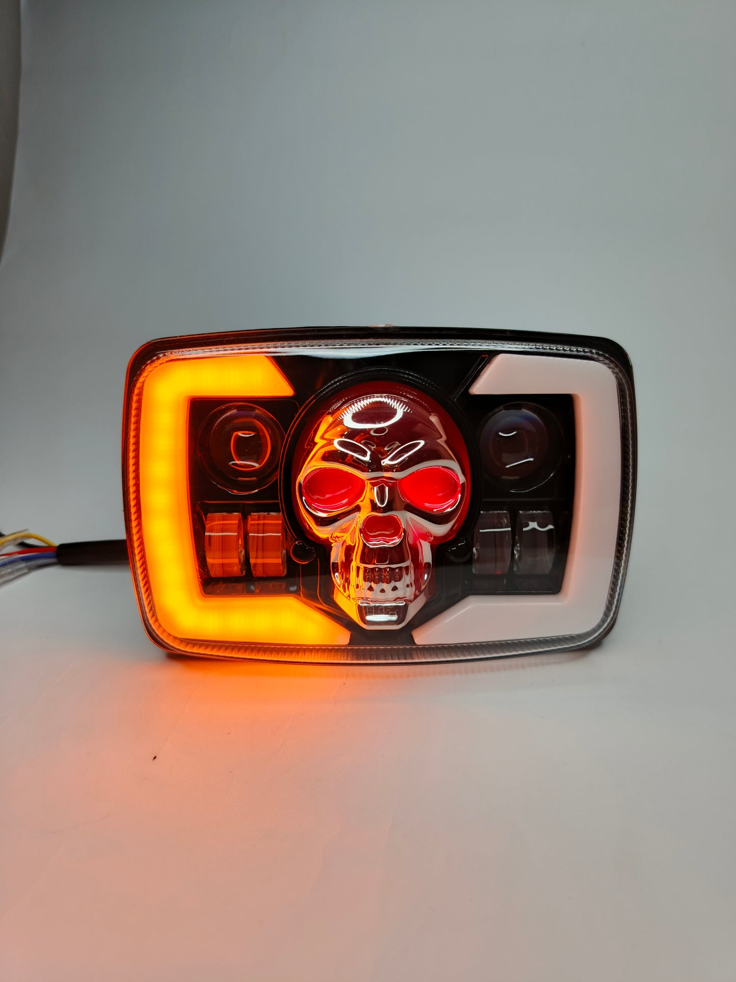 Skull headlight beam projecter for motorcycle cd70 cg125