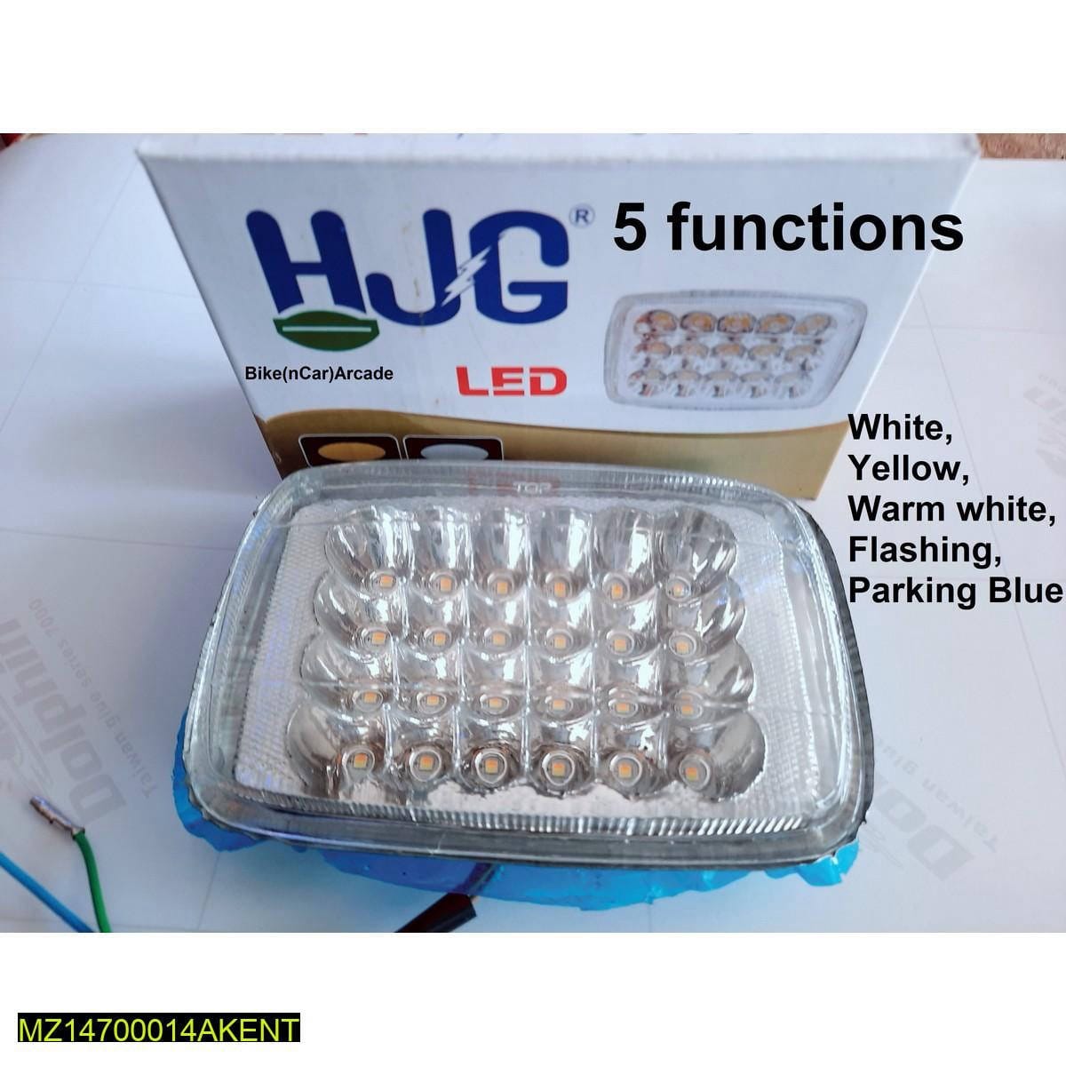24 LED Super Bright Headlight with 5 Function Fog Light Flasher Daylight for Motorcycle CG 125 CD 70