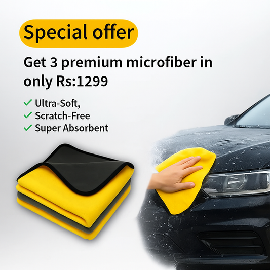 "3x Premium Microfiber Cloth - Ultra soft, Scratch-free, Super Absorbent"