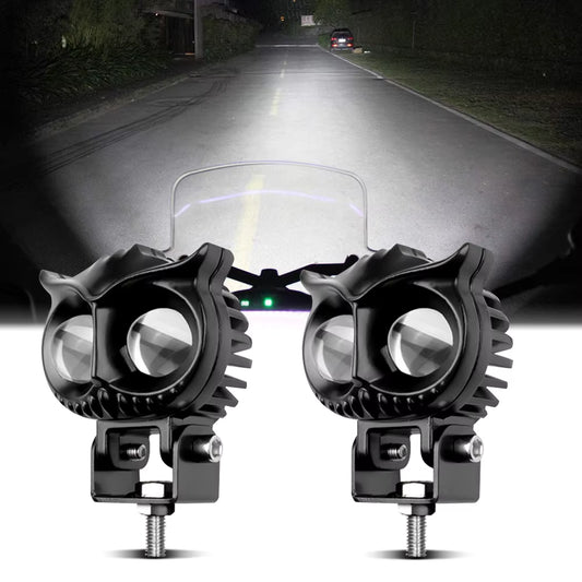 (2 pcs) OWL Shape Fog Yellow-White & Flash light Low & High Beam Owl Plastic Body Spot Light for All Cars And Bikes 9V-60V 40W Ratings 116
