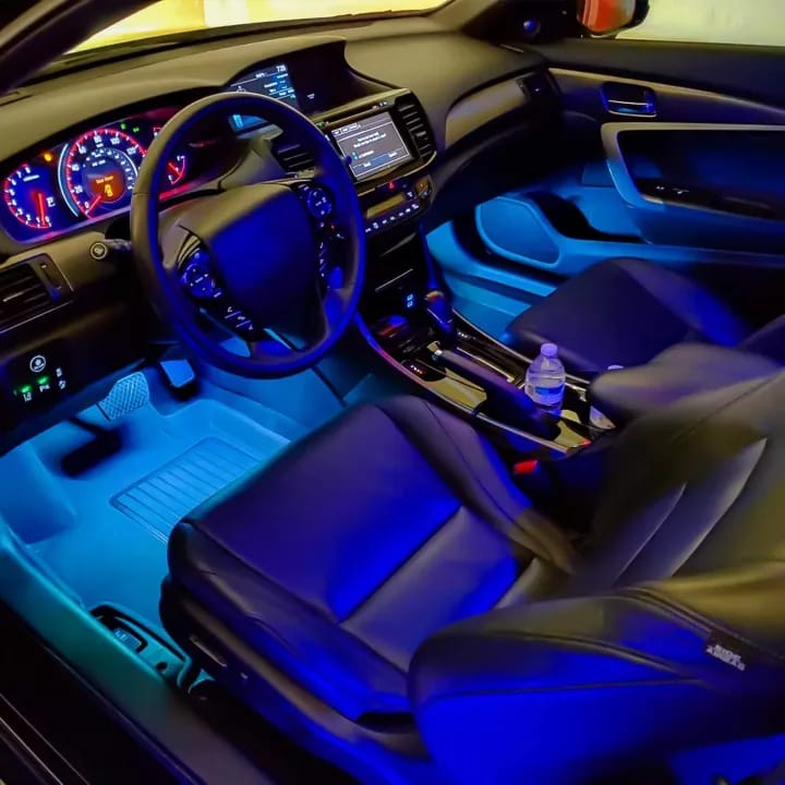 Car & Bike Rgb  12V Led Strip 4pcs 5v Automobile Atmosphere Lamps Remote Control