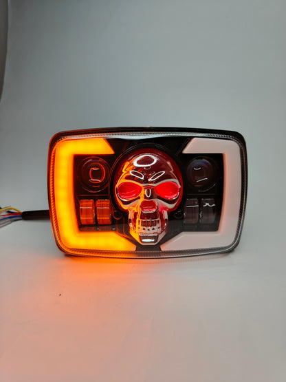 Skull headlight beam projecter for motorcycle cd70 cg125