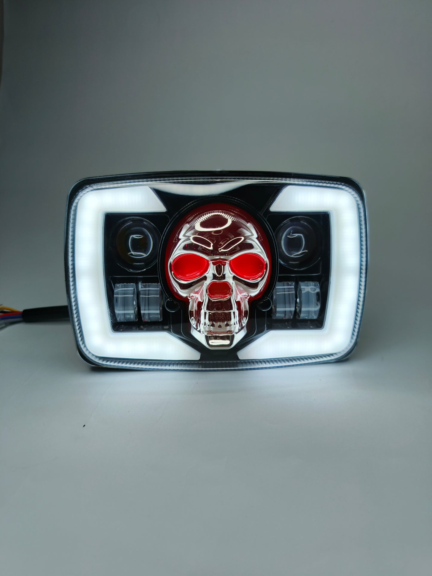 Skull headlight beam projecter for motorcycle cd70 cg125