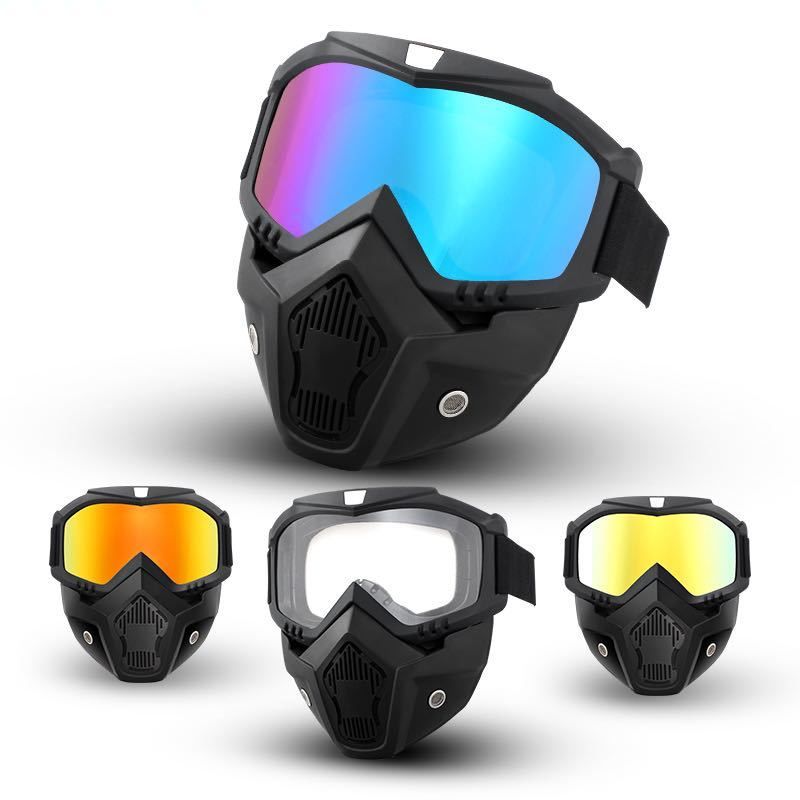 Face Helmet Mask Googles Face Mask Fog-proof Warm Goggles Mask Stylish Motorcycle Riding Helmet, Full Face Mask Shield Glasses