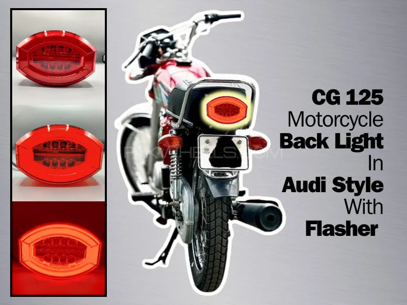 Motorcycle Back Light in Audi Style With Flasher For CG 125