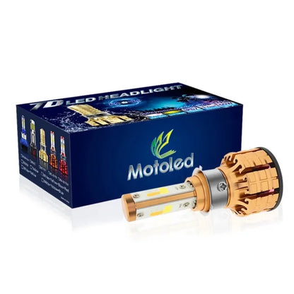 Universal M3 Motorbike Led Headlight Bulb Three Colour Flash With Fan